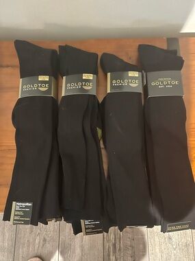 Gold Toe Black Men's Dress Socks - 3 per set / 1 package of navy